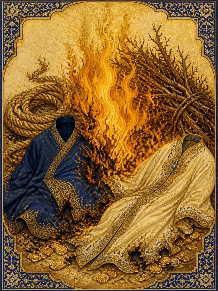 Editorial portrait for Abu Lahab and his wife: Double portrait of the flame
