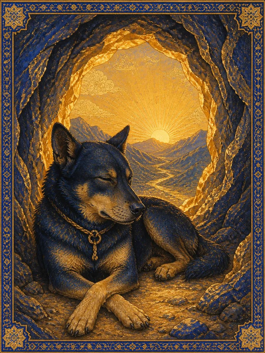 Editorial portrait for Qitmir, the Dog of the Cave: Creature portrait
