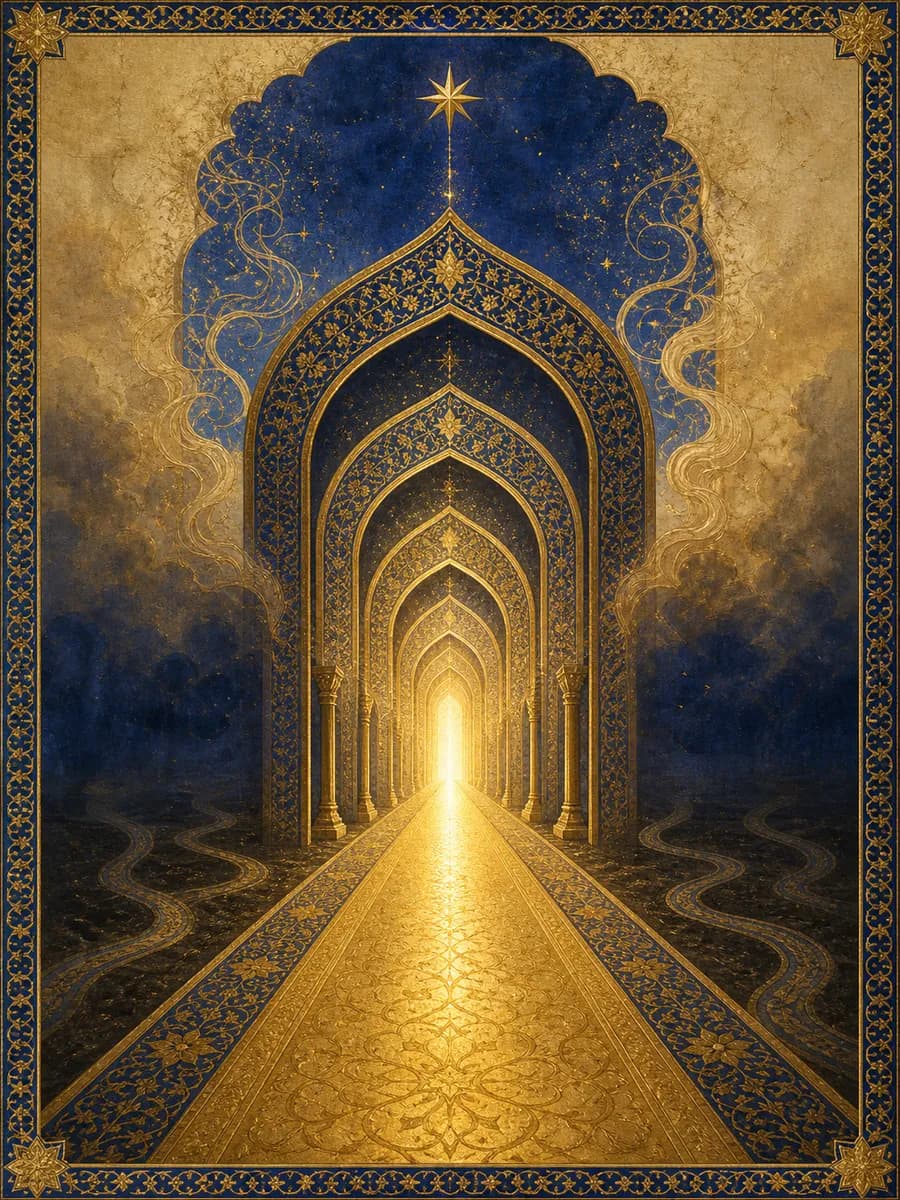 Illuminated painting for sura Al-Faatiha