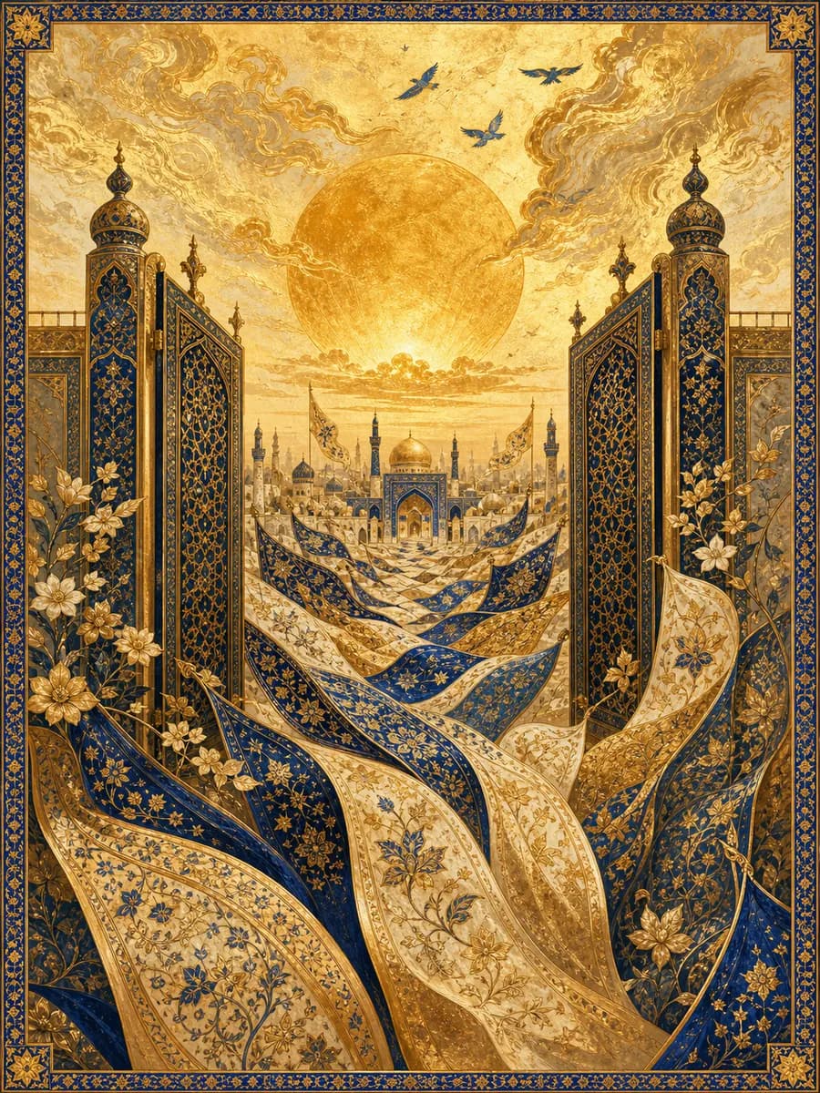 Illuminated painting for sura An-Nasr