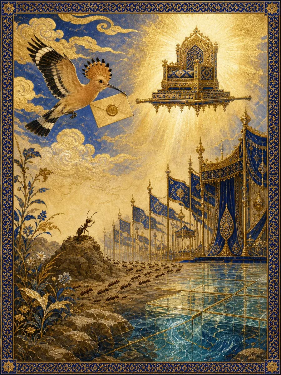 Illuminated painting for sura An-Naml