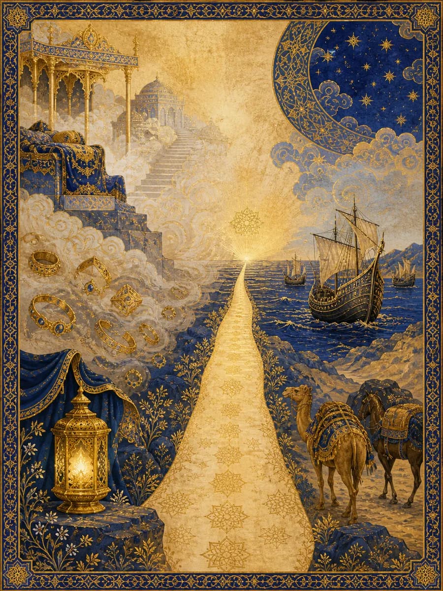 Illuminated painting for sura Az-Zukhruf