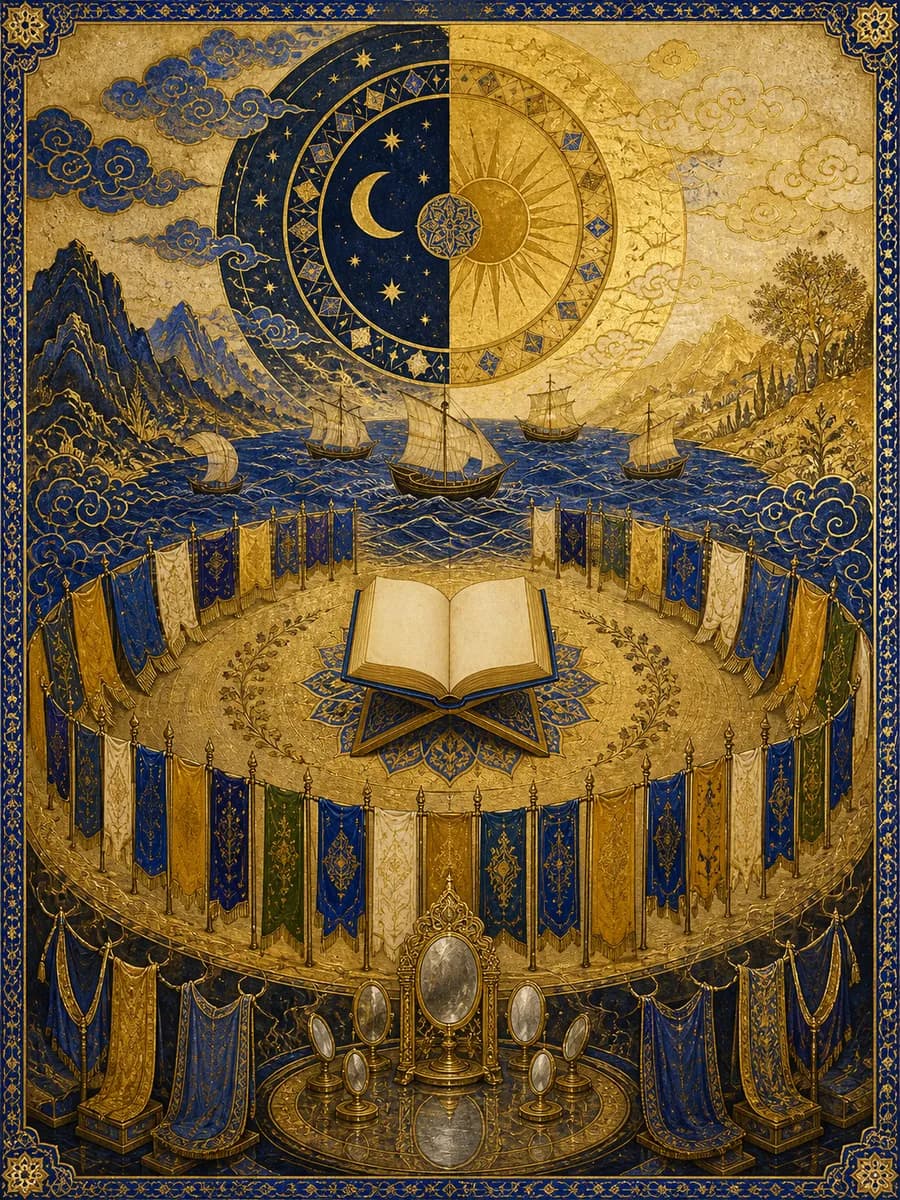 Illuminated painting for sura Al-Jaathiya