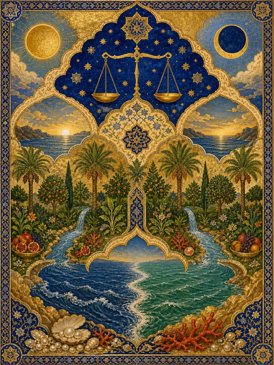 Illuminated painting for sura Ar-Rahmaan