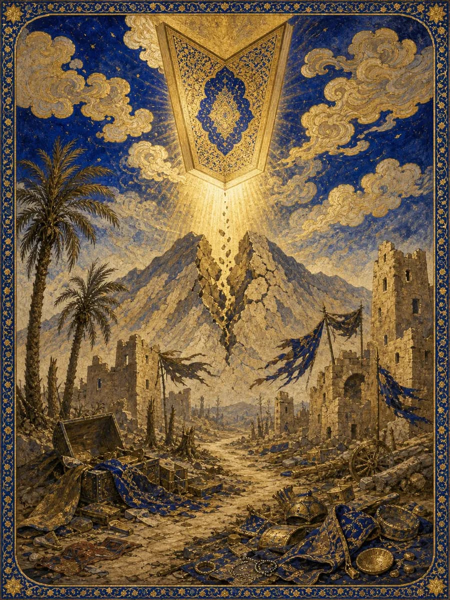 Illuminated painting for sura Al-Hashr