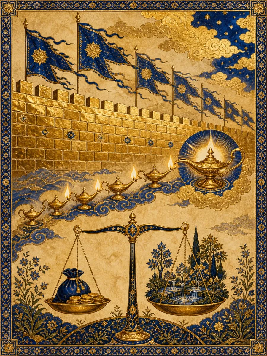 Illuminated painting for sura As-Saff