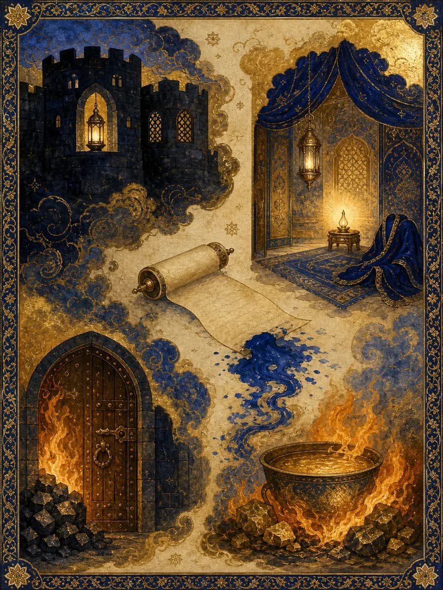 Illuminated painting for sura At-Tahrim