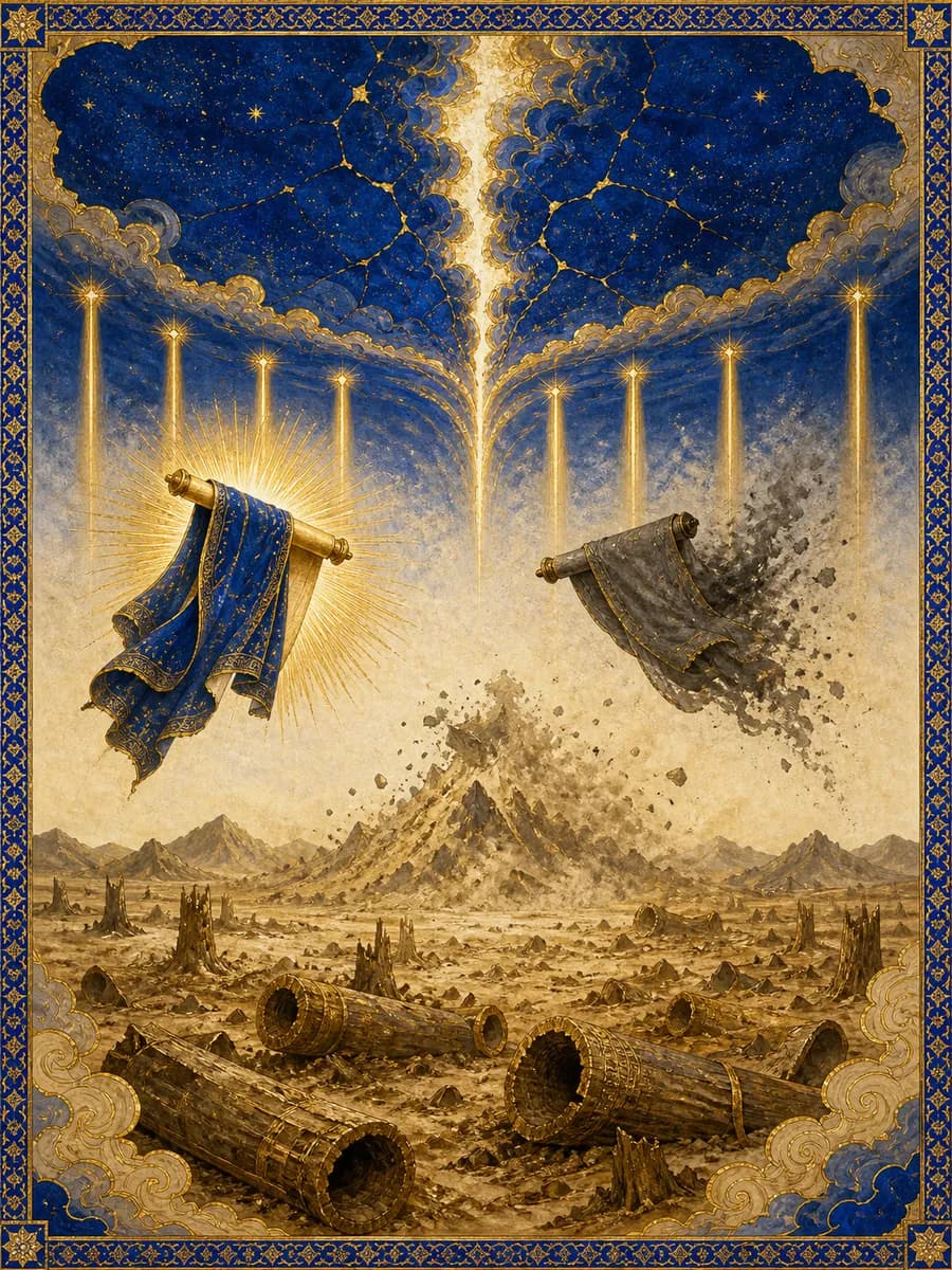 Illuminated painting for sura Al-Haaqqa