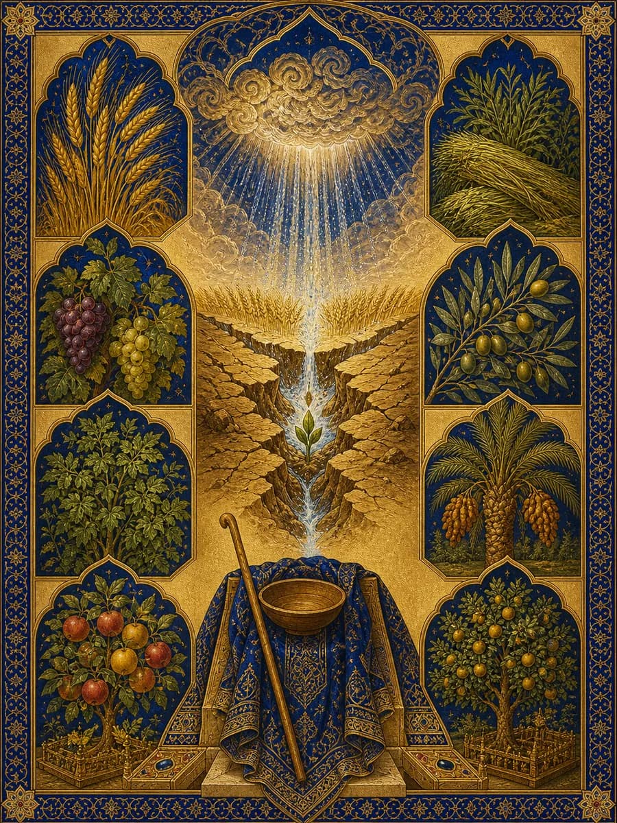 Illuminated painting for sura Abasa