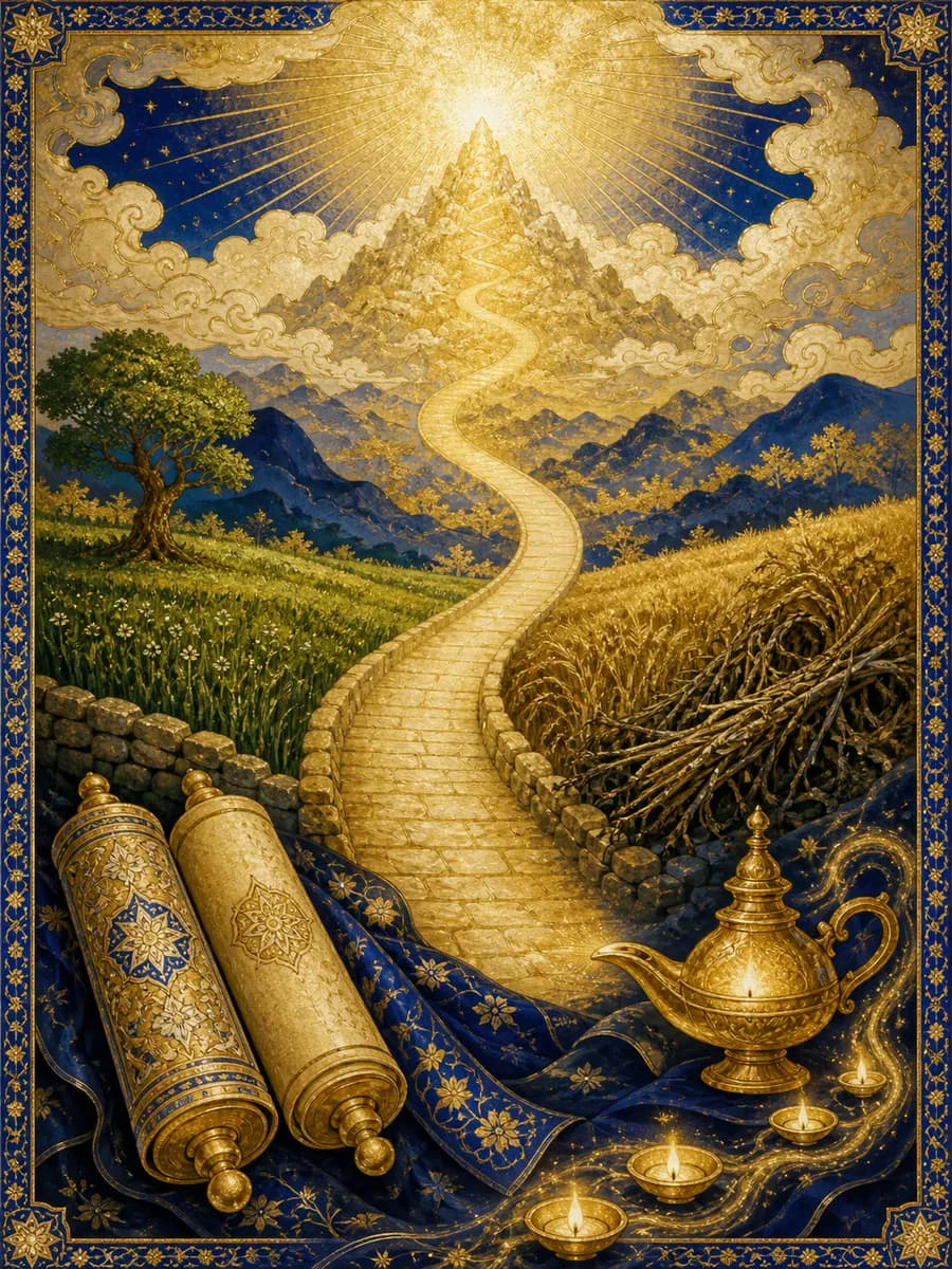 Illuminated painting for sura Al-A'laa