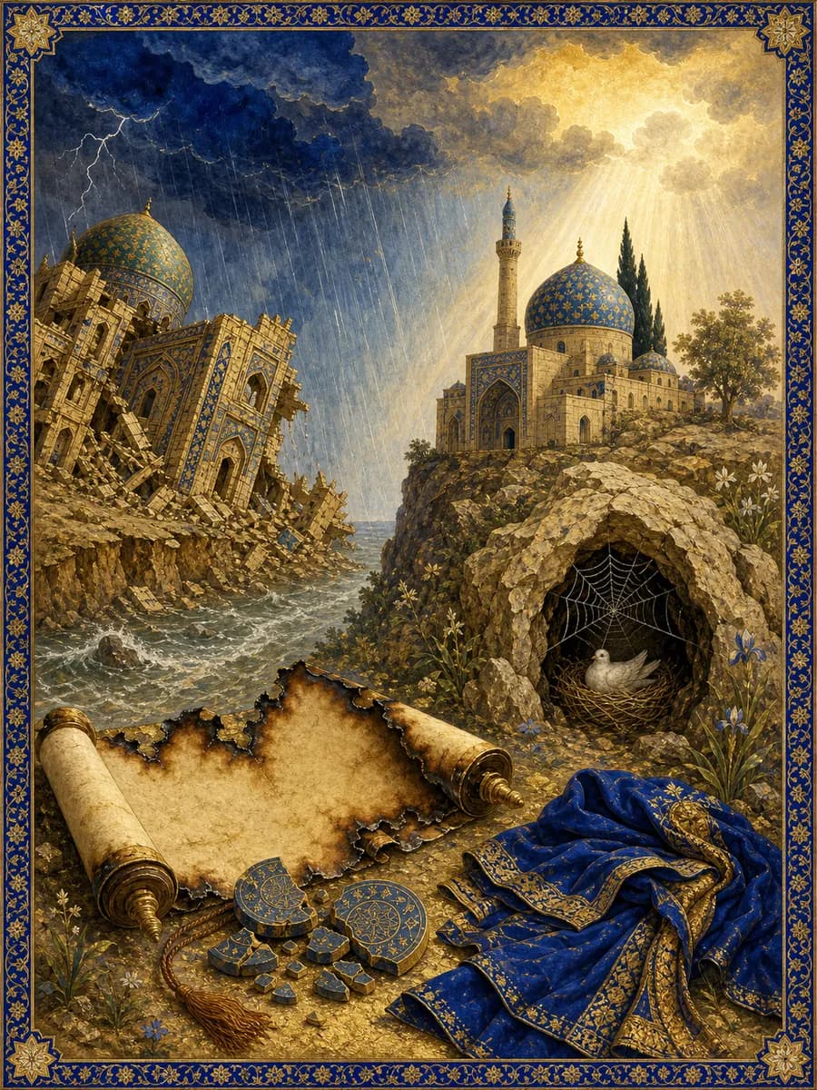 Illuminated painting for sura At-Tawba