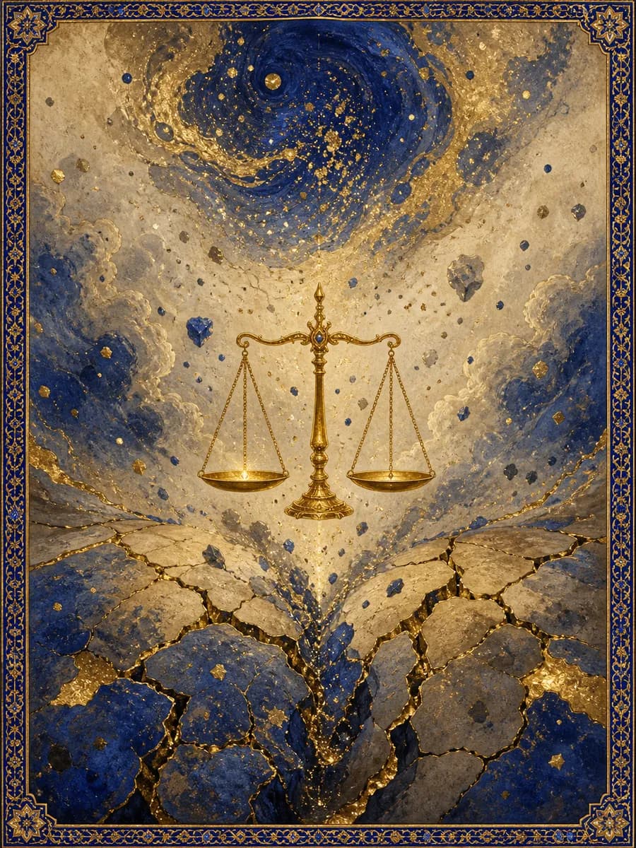 Illuminated painting for sura Az-Zalzala