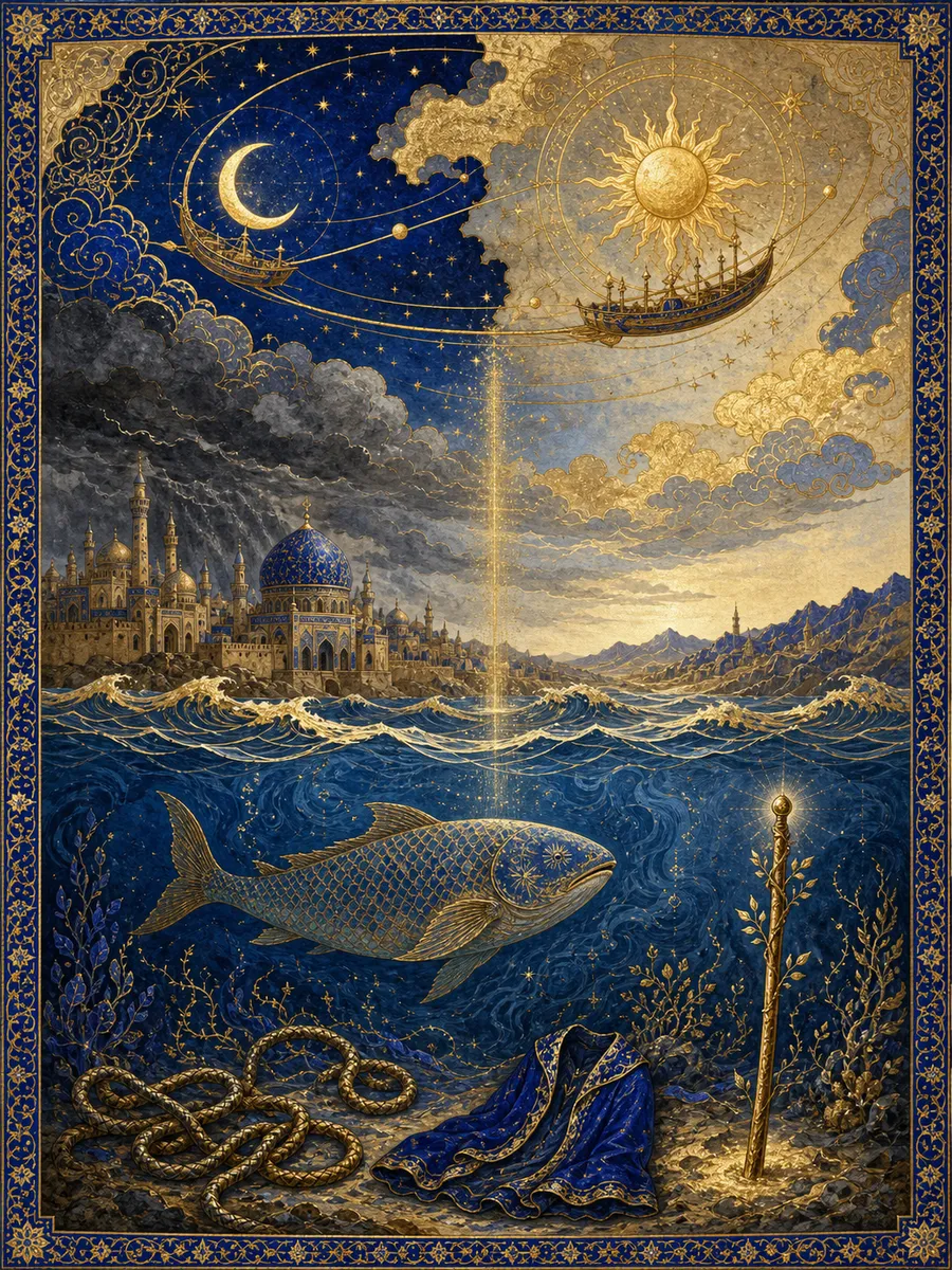 Editorial illuminated painting for Yunus, sura 10