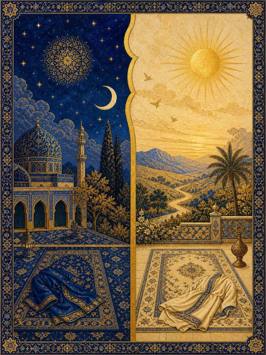 Editorial illuminated painting for Al-Kaafiroon, sura 109