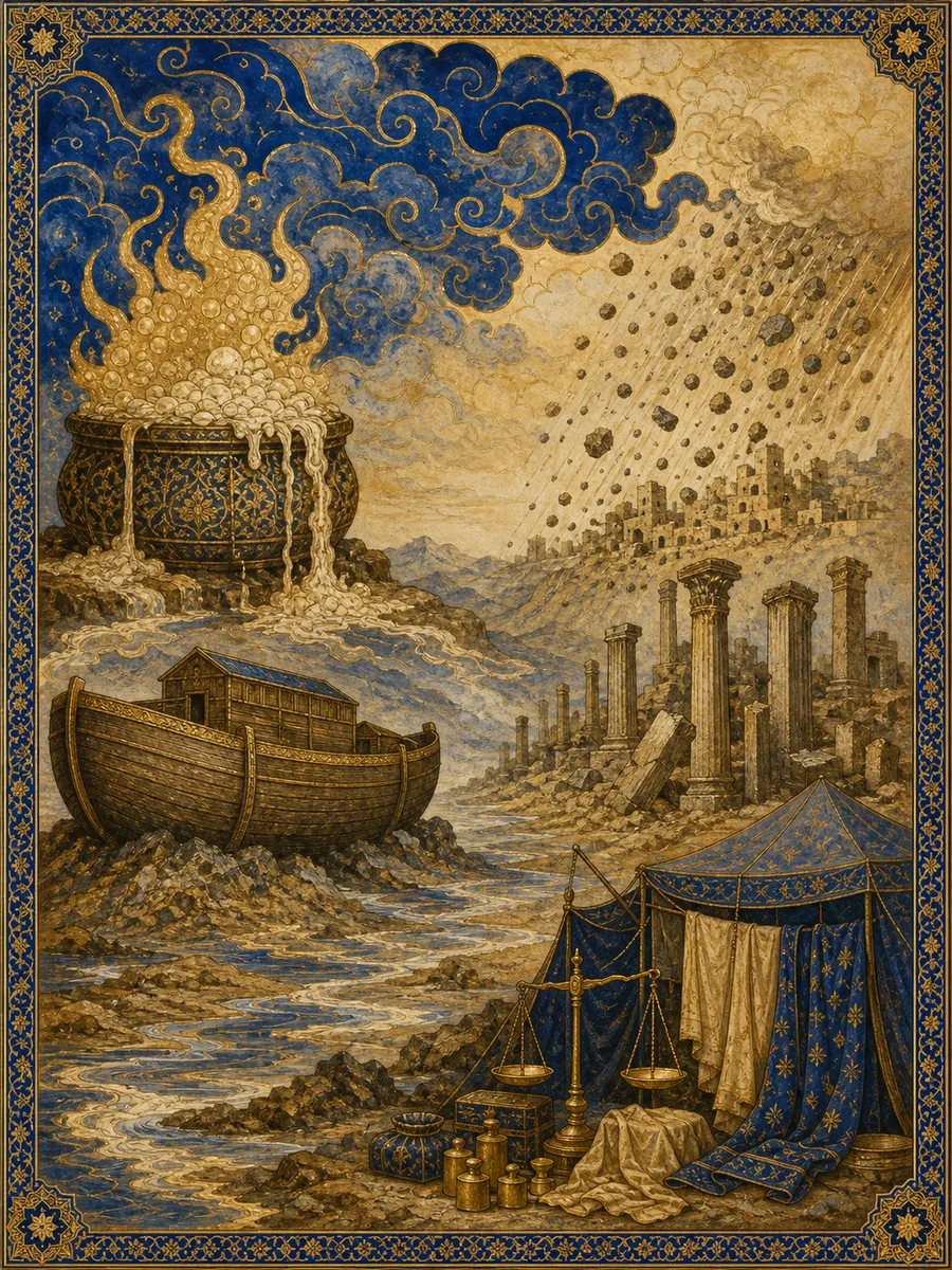 Editorial illuminated painting for Hud, sura 11