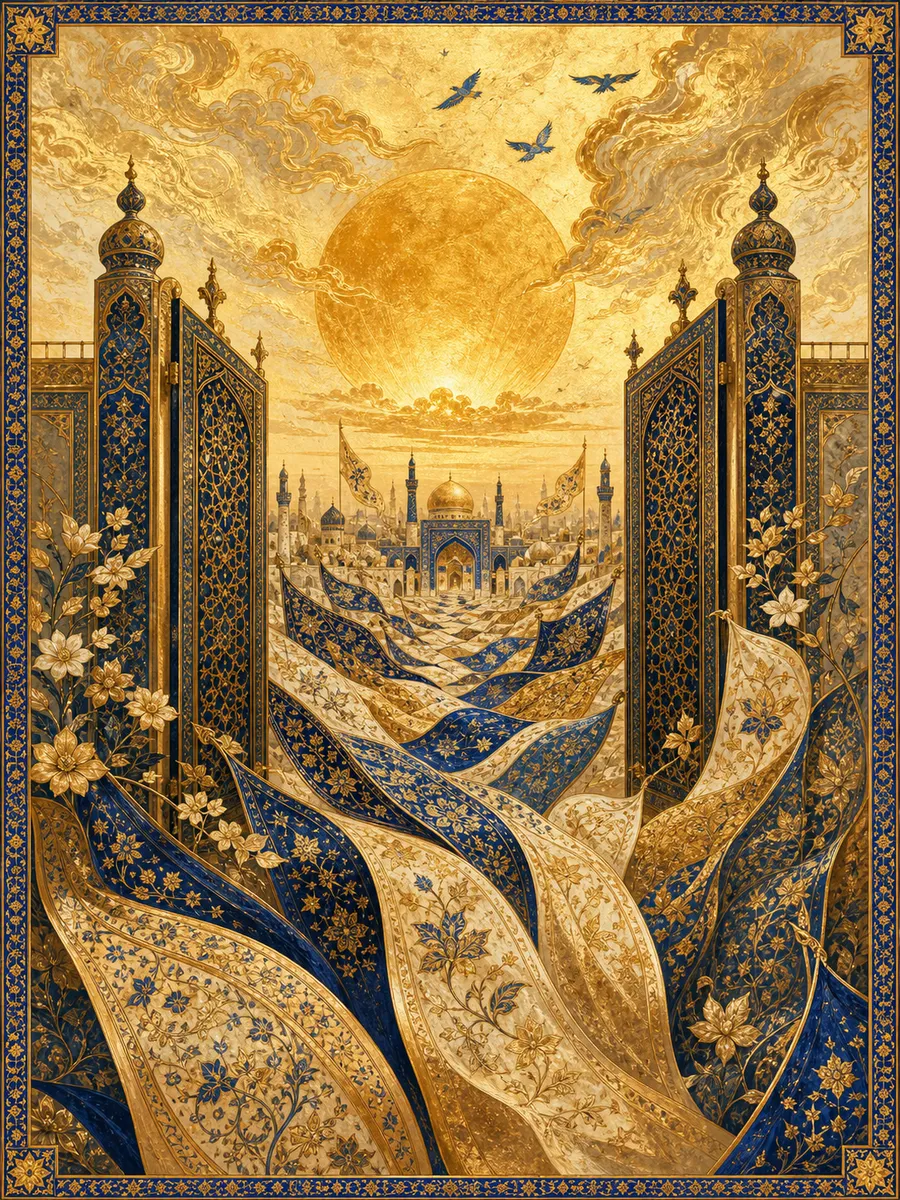 Editorial illuminated painting for An-Nasr, sura 110