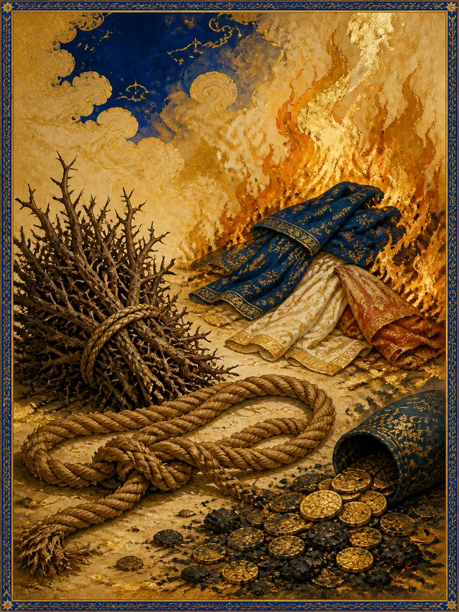 Editorial illuminated painting for Al-Masad, sura 111