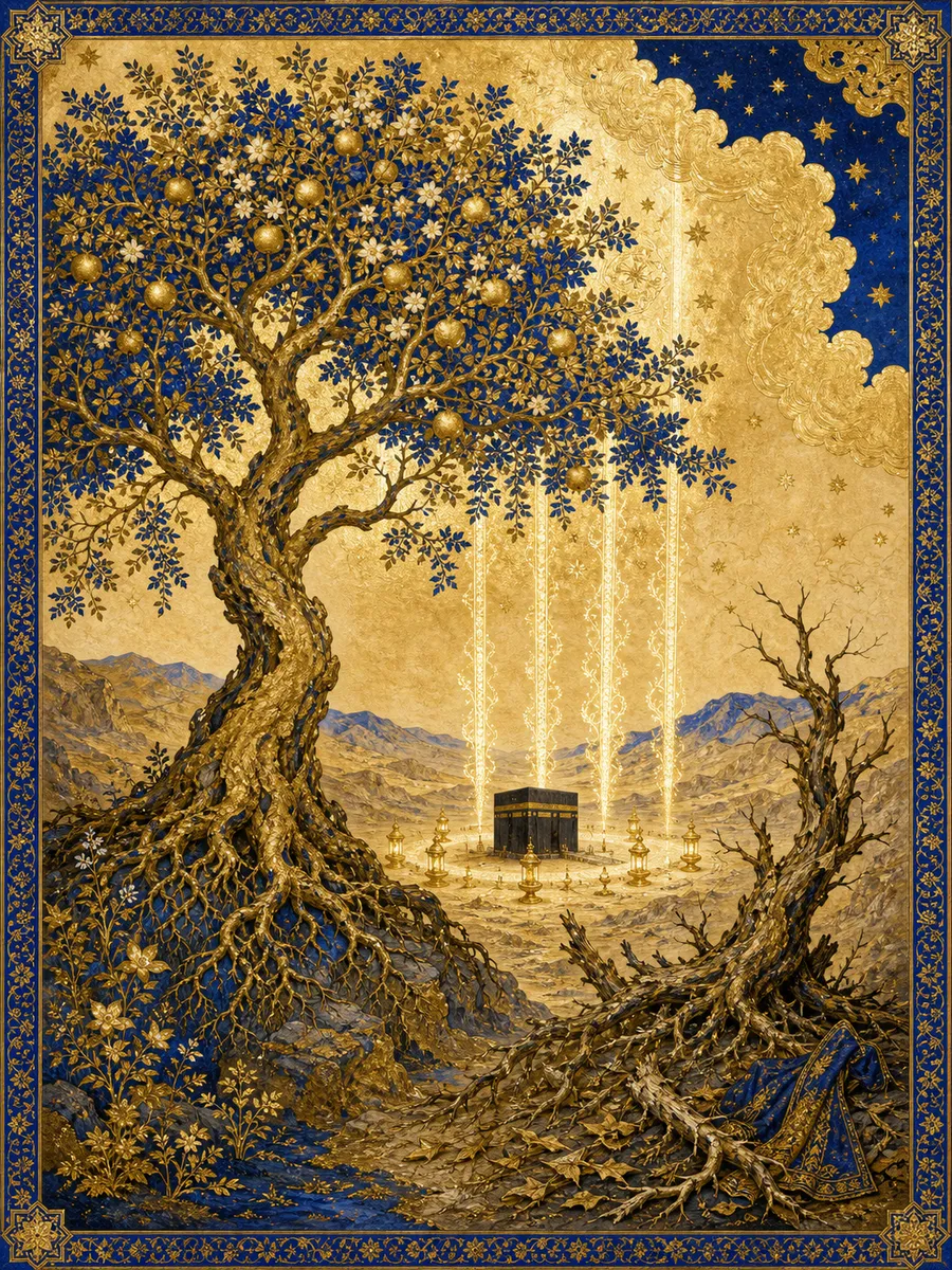 Editorial illuminated painting for Ibrahim, sura 14