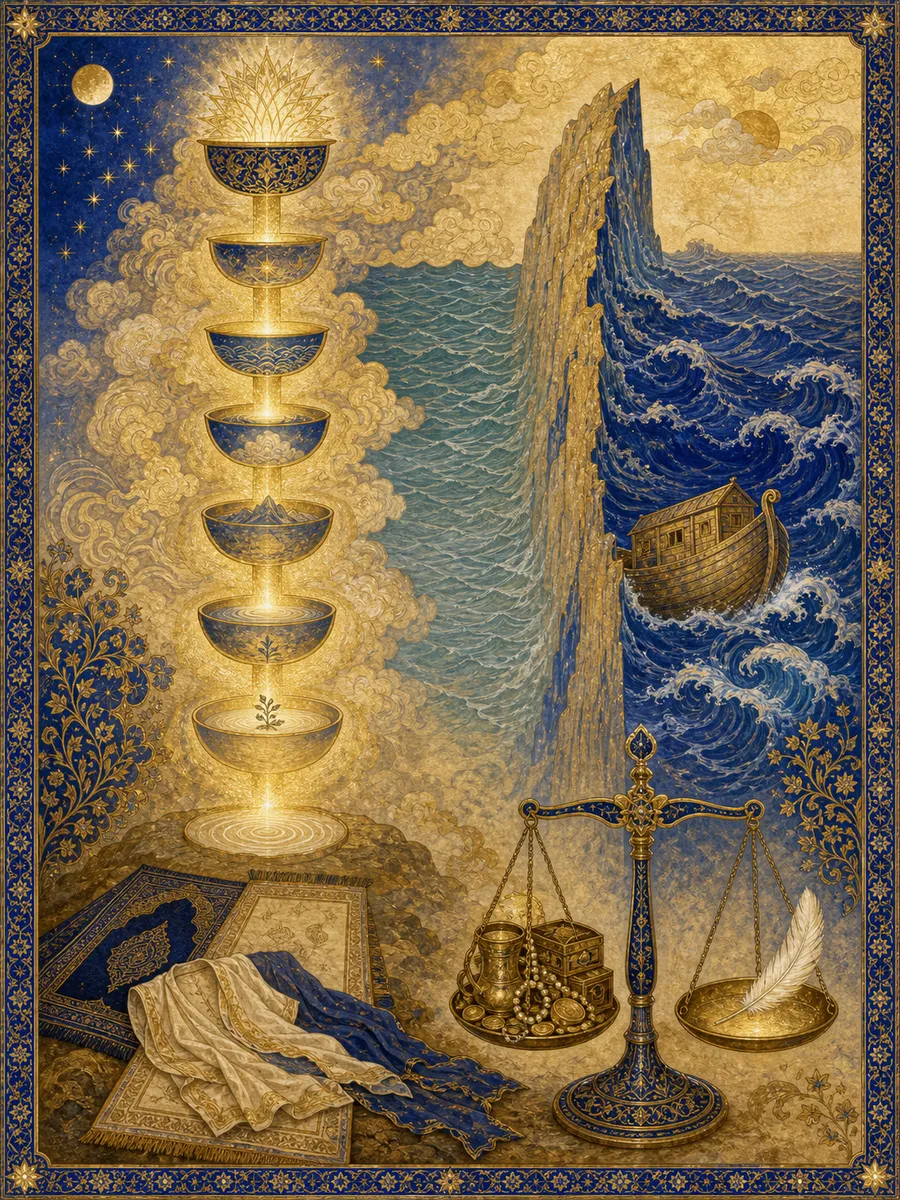 Editorial illuminated painting for Al-Muminoon, sura 23