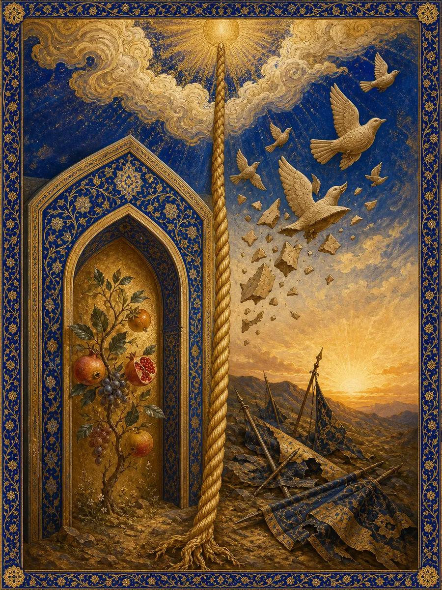 Editorial illuminated painting for Aal-i-Imraan, sura 3