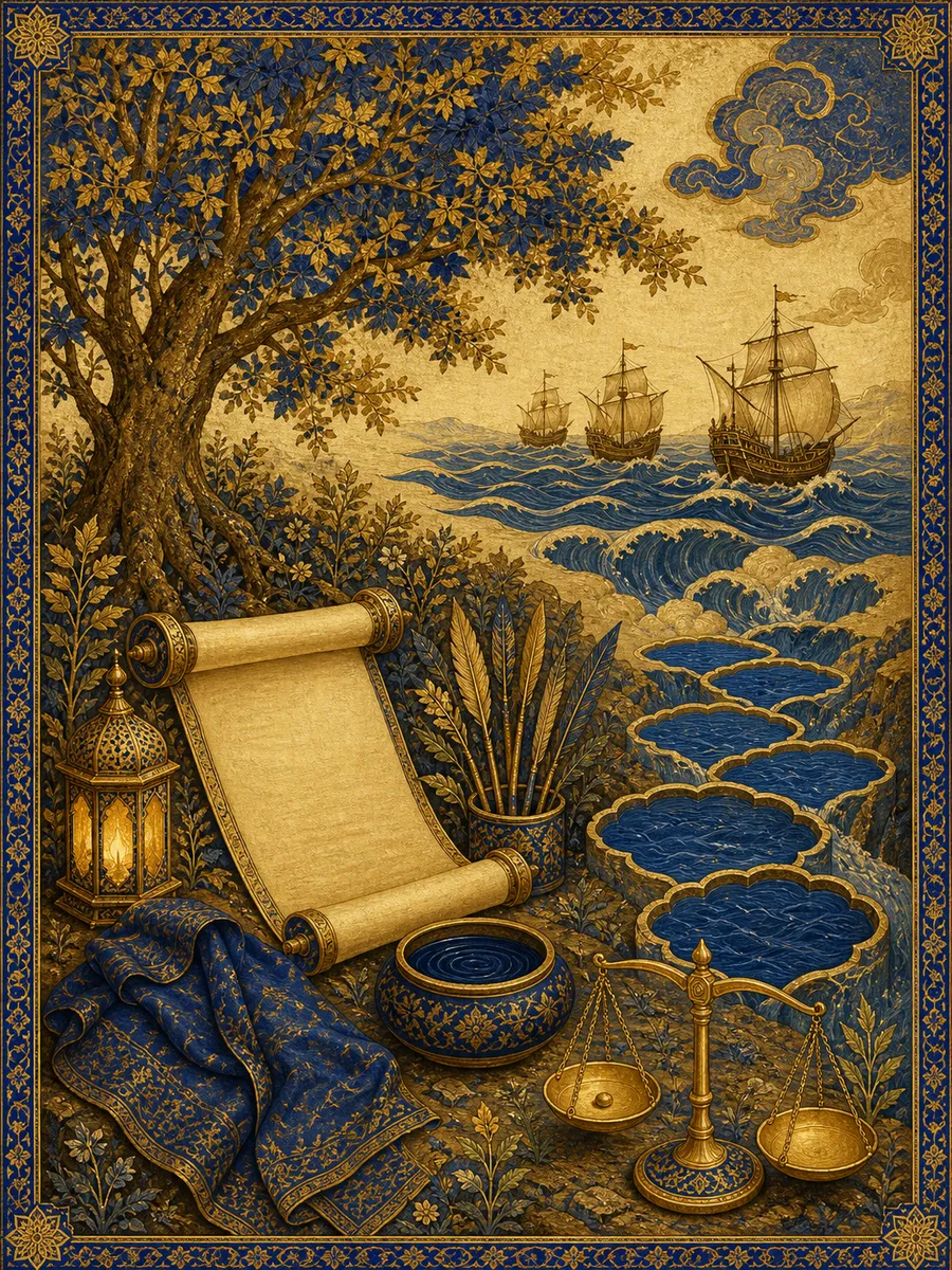 Editorial illuminated painting for Luqman, sura 31