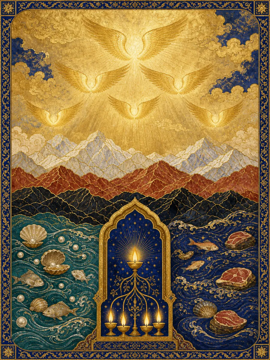 Editorial illuminated painting for Faatir, sura 35