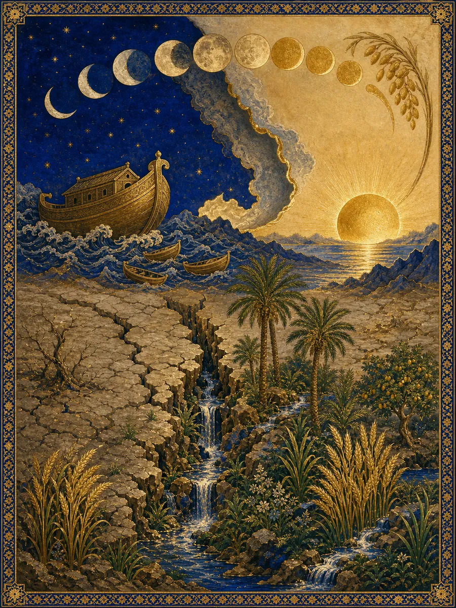 Editorial illuminated painting for Yaseen, sura 36
