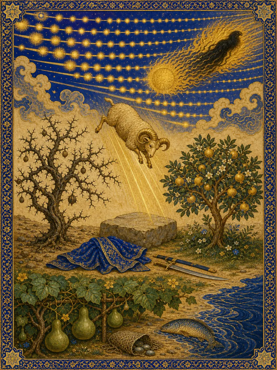 Editorial illuminated painting for As-Saaffaat, sura 37