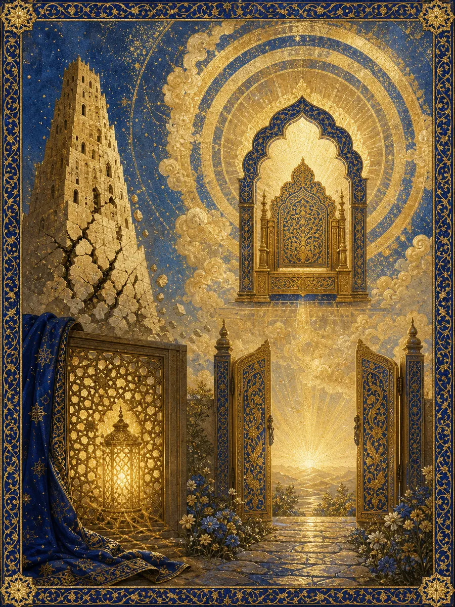 Editorial illuminated painting for Al-Ghaafir, sura 40