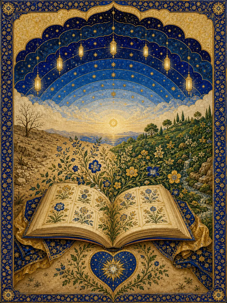Editorial illuminated painting for Fussilat, sura 41