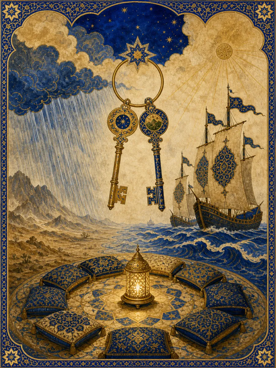 Editorial illuminated painting for Ash-Shura, sura 42