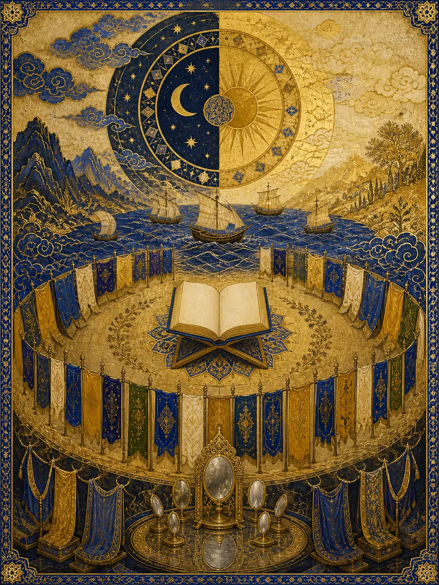 Editorial illuminated painting for Al-Jaathiya, sura 45