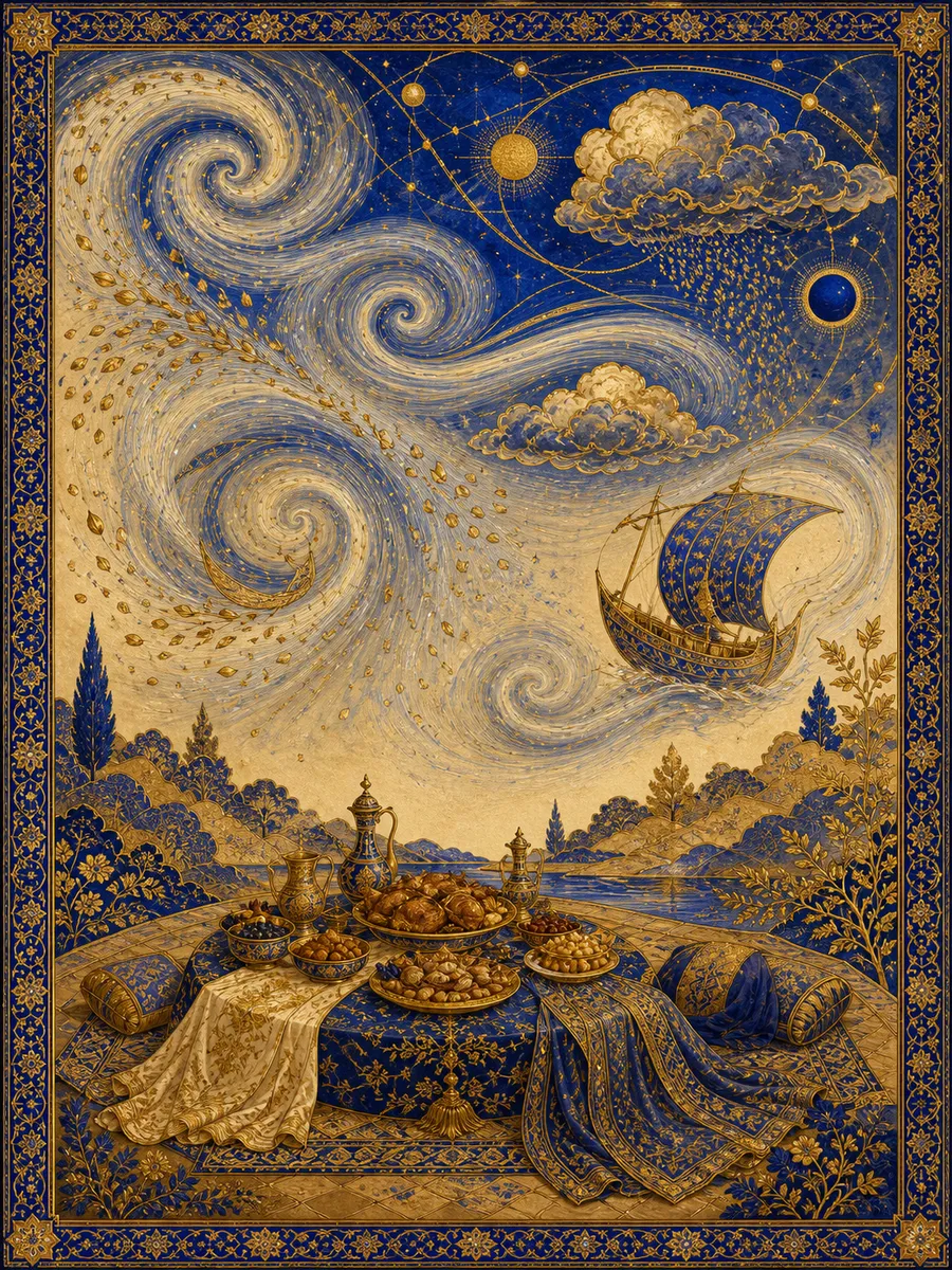 Editorial illuminated painting for Adh-Dhaariyat, sura 51