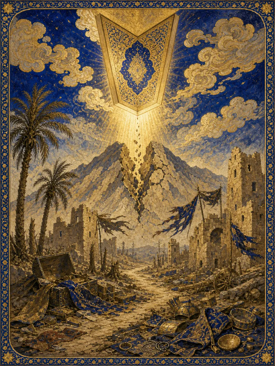 Editorial illuminated painting for Al-Hashr, sura 59