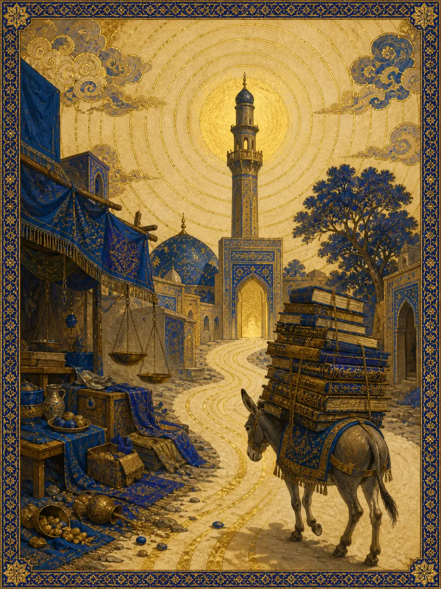 Editorial illuminated painting for Al-Jumu'a, sura 62
