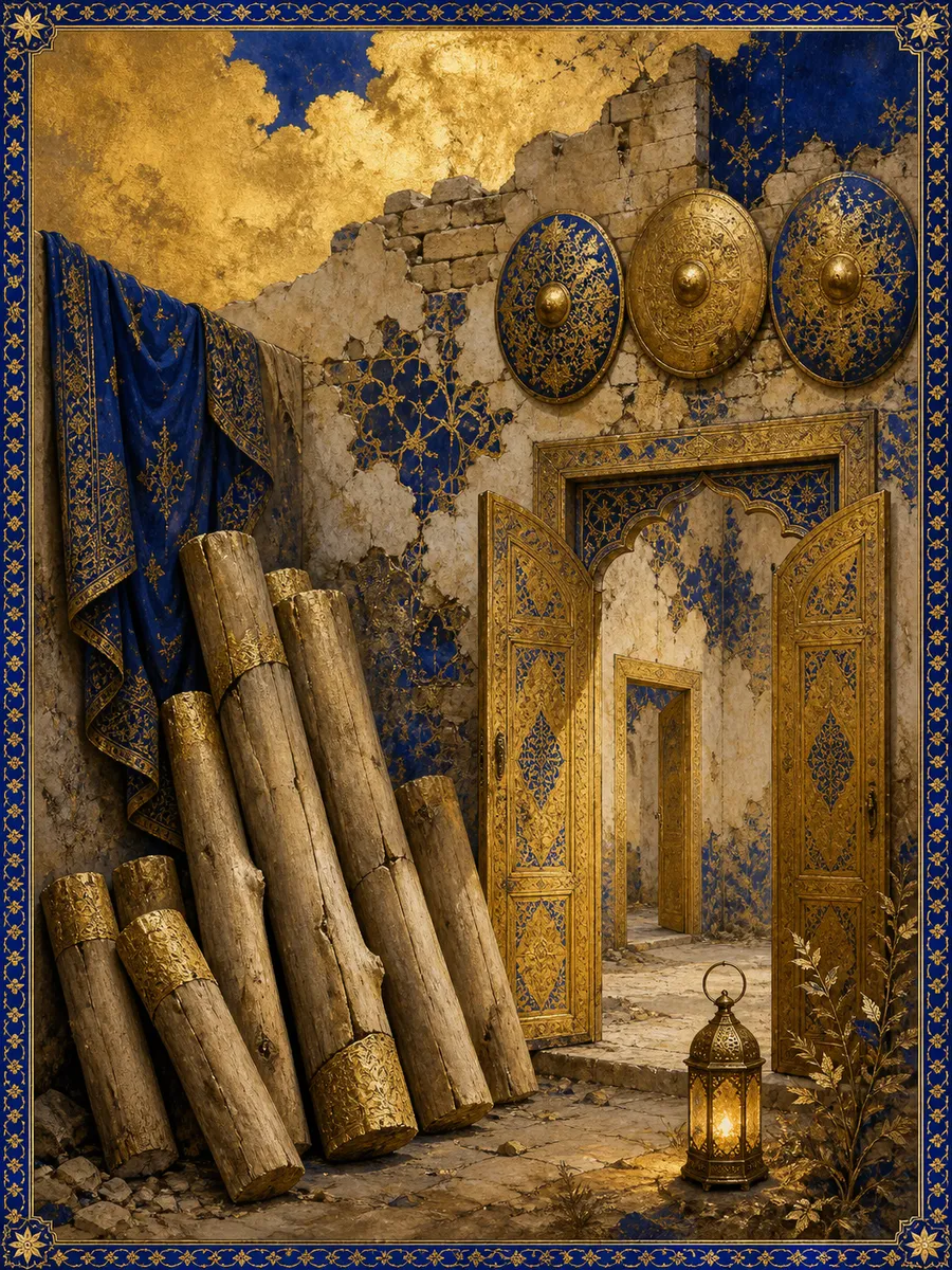 Editorial illuminated painting for Al-Munaafiqoon, sura 63