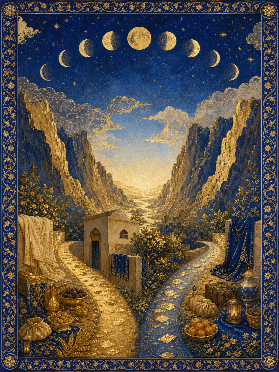 Editorial illuminated painting for At-Talaaq, sura 65
