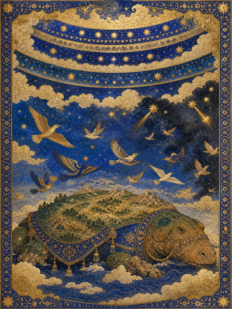 Editorial illuminated painting for Al-Mulk, sura 67