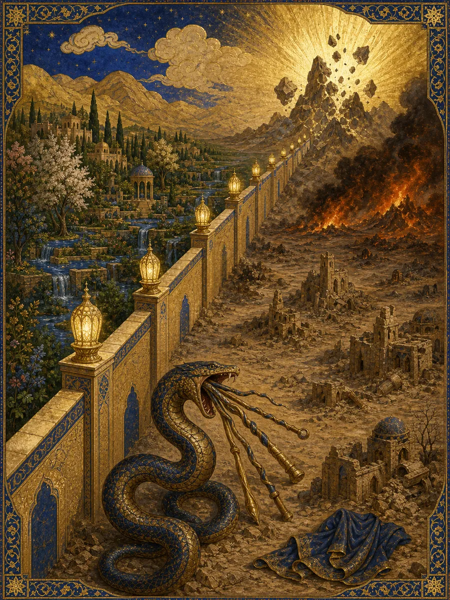 Editorial illuminated painting for Al-A'raaf, sura 7