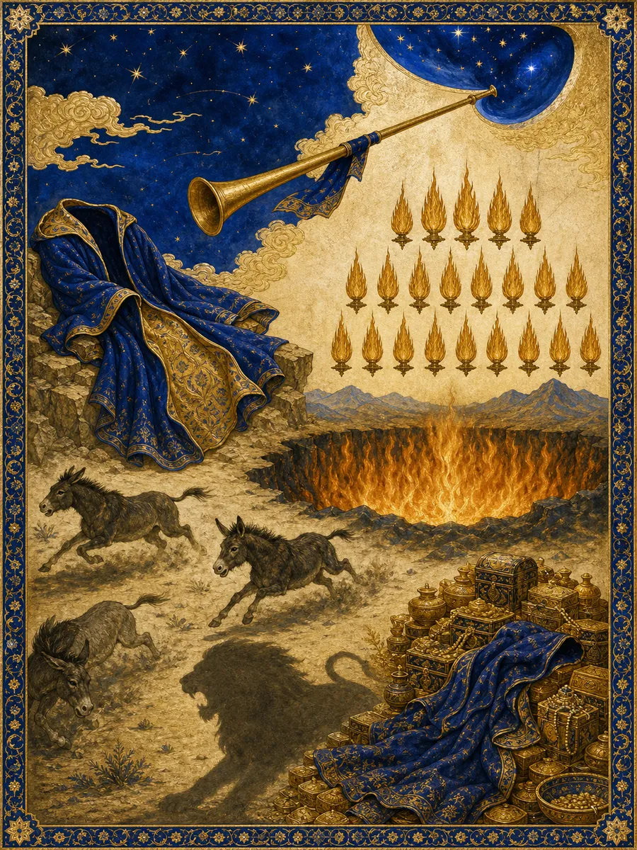 Editorial illuminated painting for Al-Muddaththir, sura 74