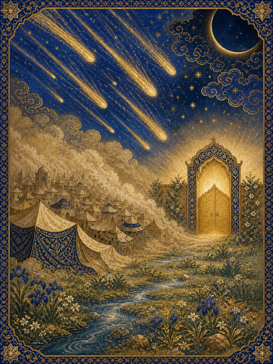 Editorial illuminated painting for An-Naazi'aat, sura 79