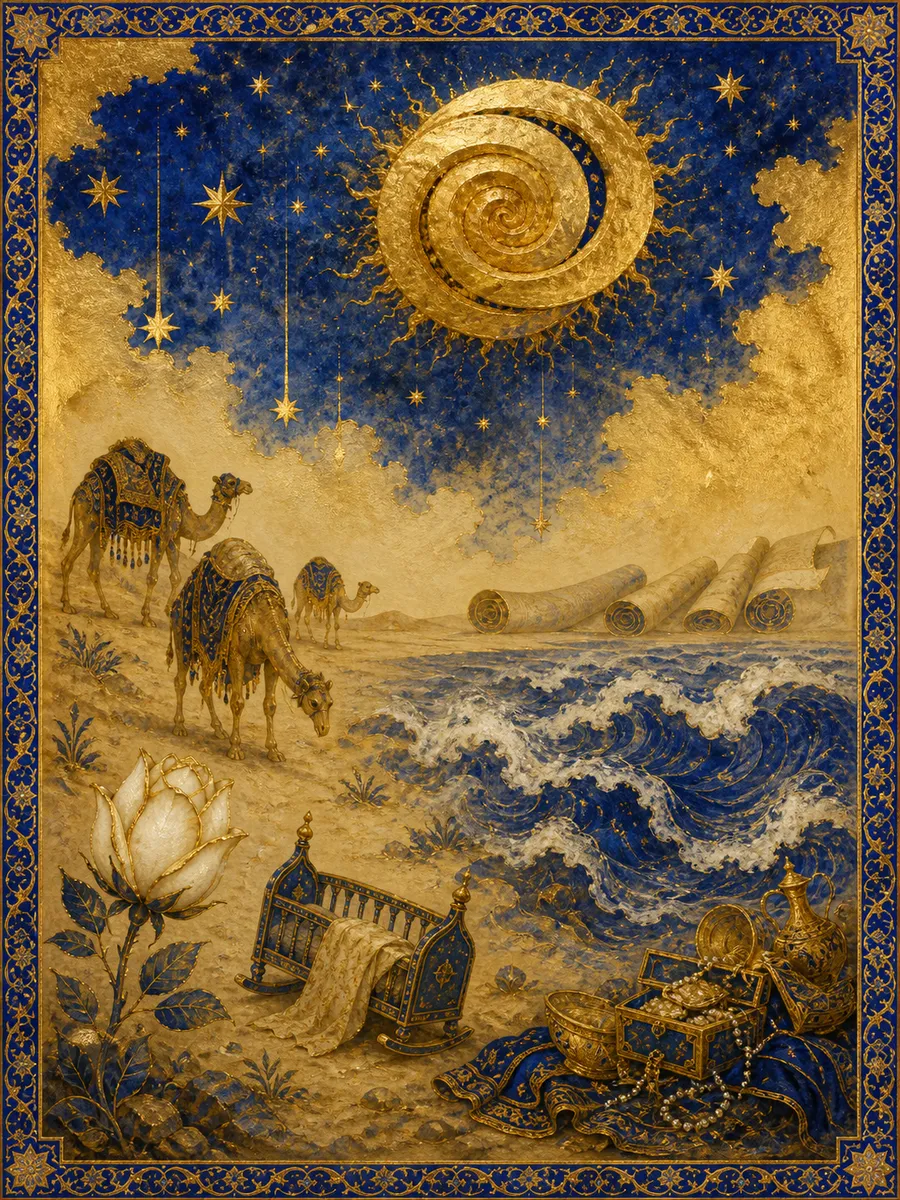 Editorial illuminated painting for At-Takwir, sura 81