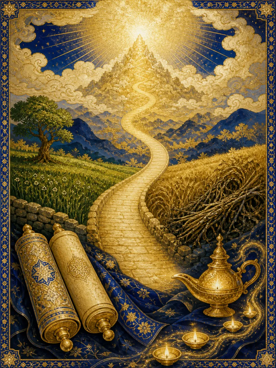 Editorial illuminated painting for Al-A'laa, sura 87