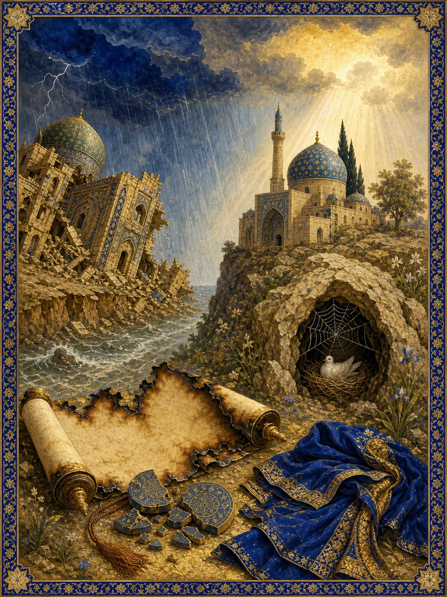 Editorial illuminated painting for At-Tawba, sura 9