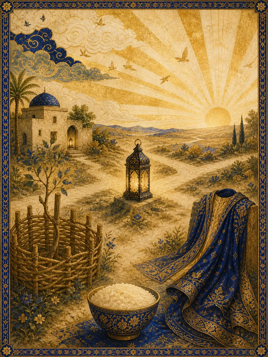 Editorial illuminated painting for Ad-Dhuhaa, sura 93