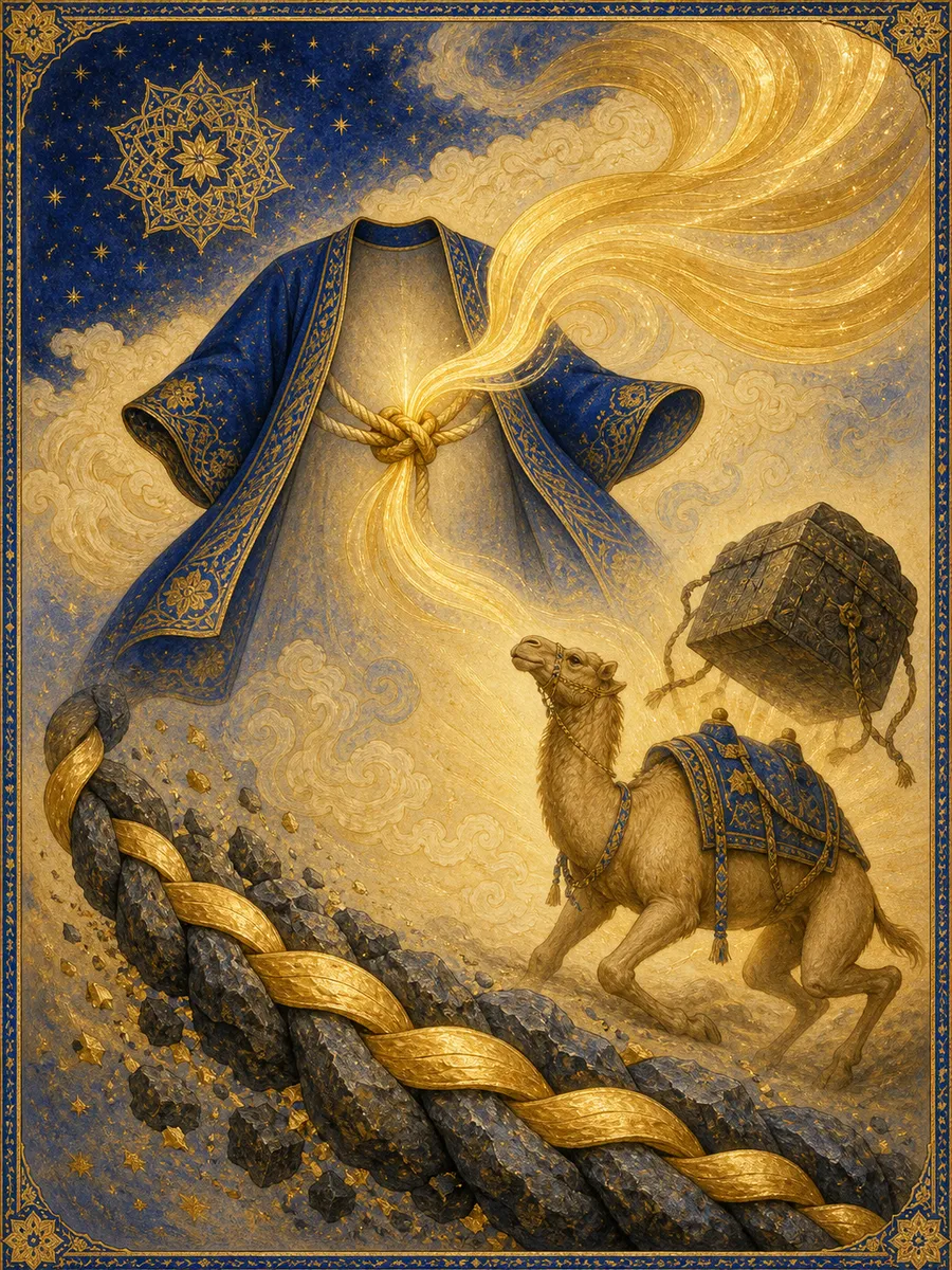 Editorial illuminated painting for Ash-Sharh, sura 94
